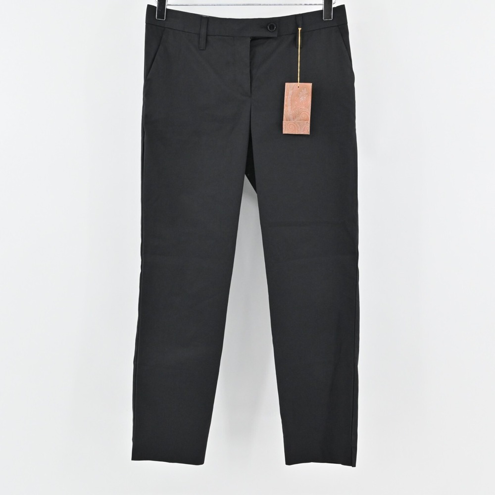 ETRO Womens Black Pants Size 38 Classic Trousers Stretch Cotton Quiet Luxury NEW